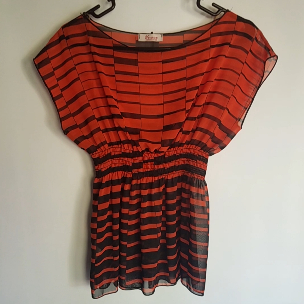 Vivace Sheer Stripes Top S NWOT - Picture 7 of 7